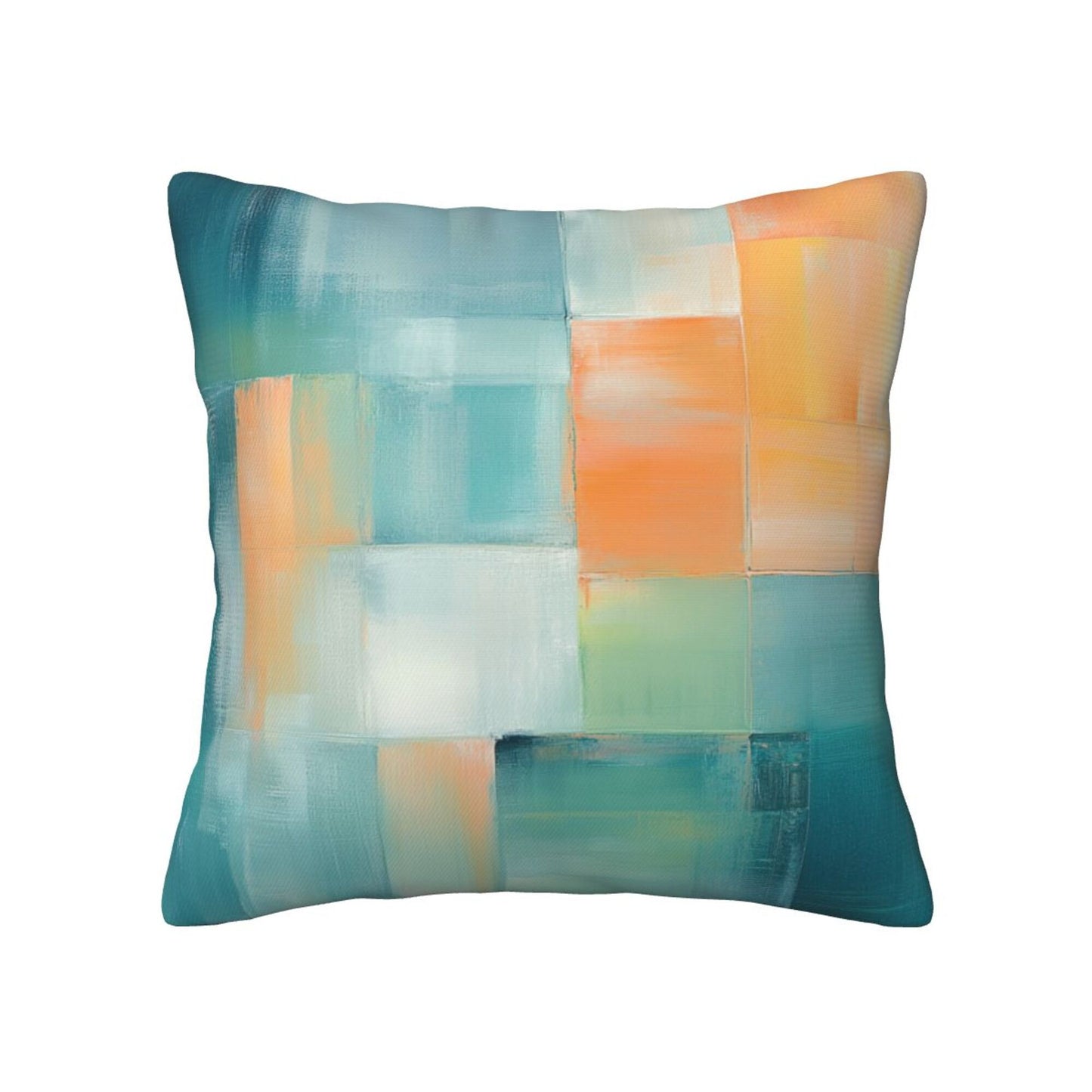 2-Pack 18x18 Inch Abstract Art Throw Pillow Covers | Modern Gradient Block Pattern Cushion Cases | Decorative Pillowcases for Sofa, Bedroom, Living Room