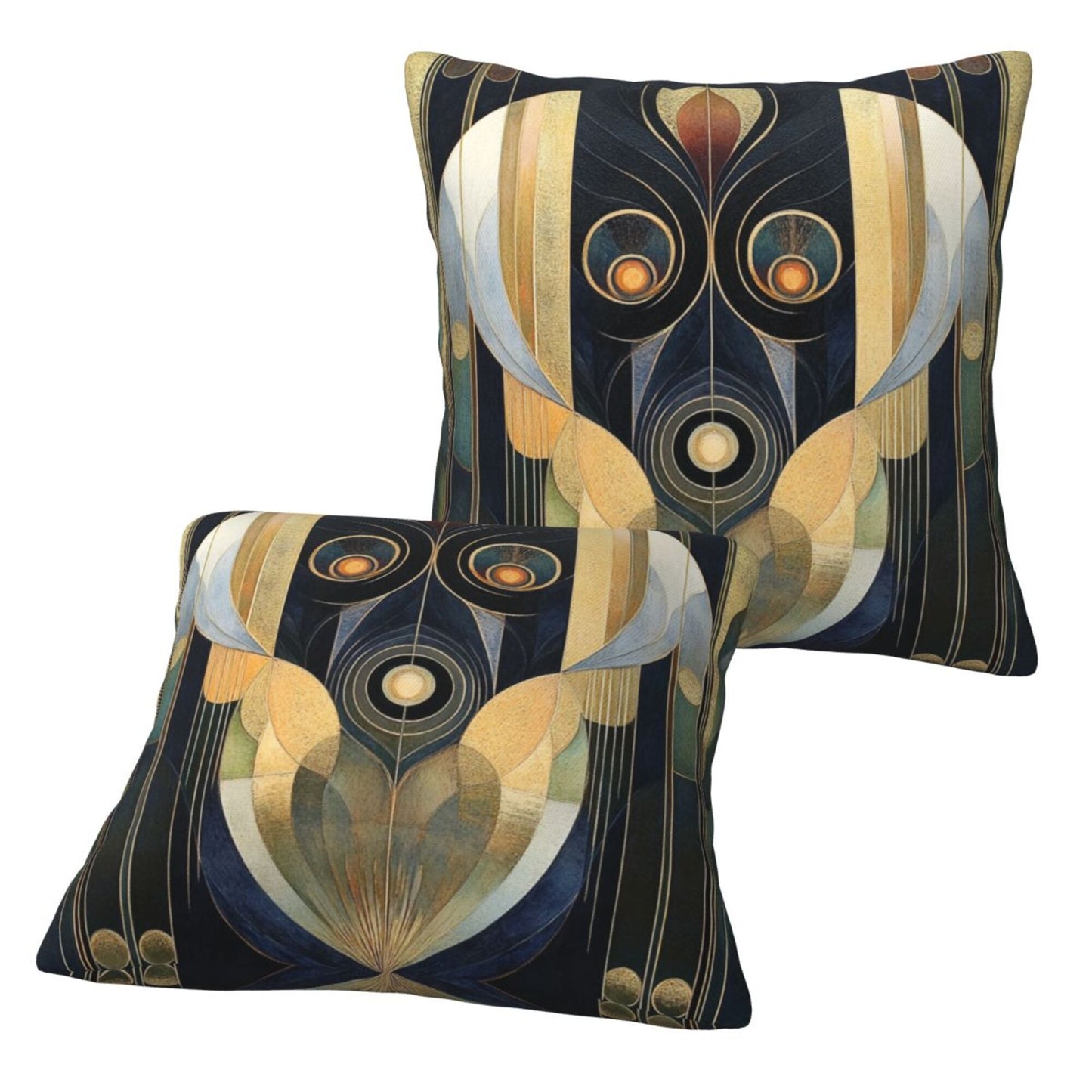 Set of 2 Decorative Throw Pillow Covers – 18x18 Inch Metallic Geometric Abstract Art Style, Modern Cushion Covers for Sofa, Bedroom, or Living Room (No Insert Included)