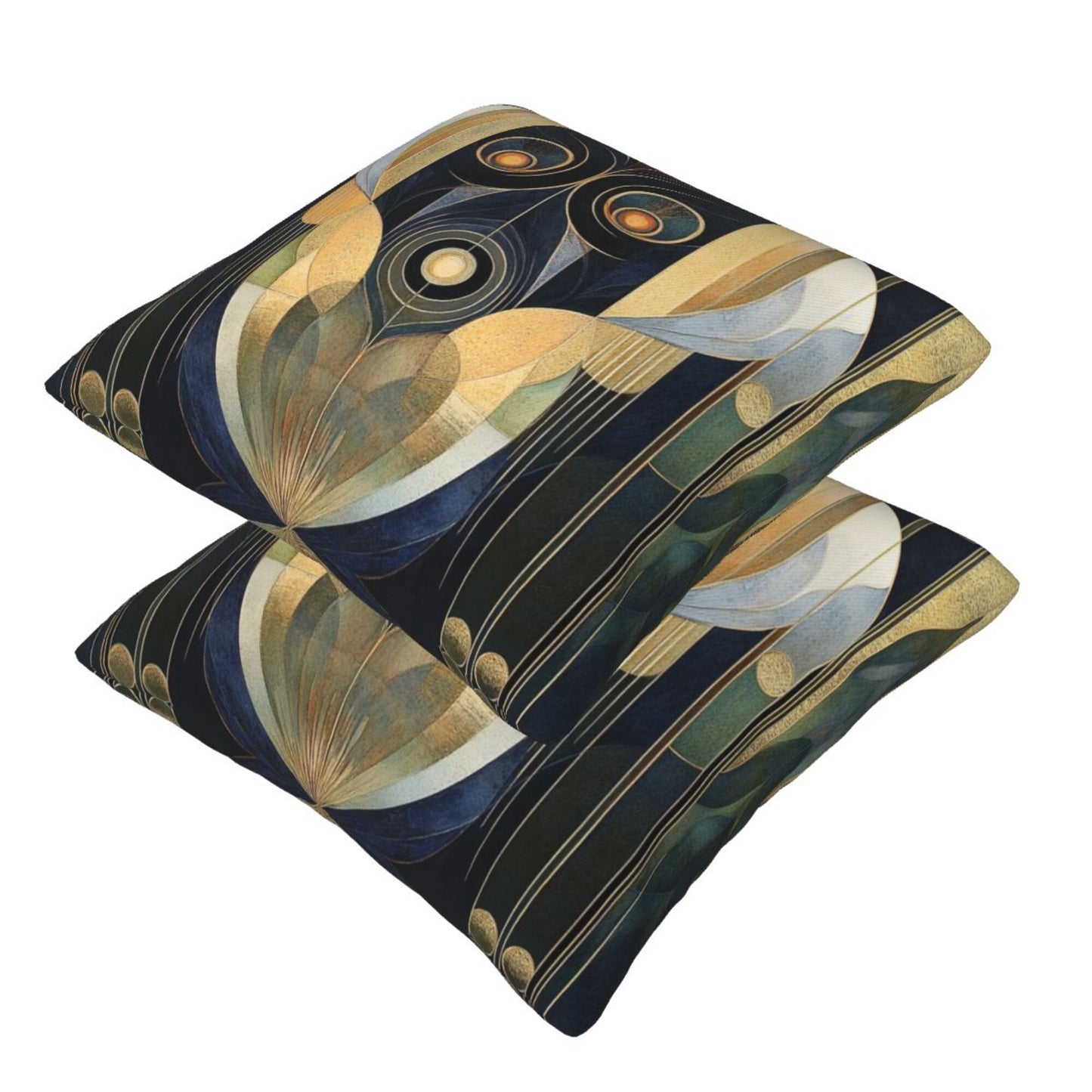 Set of 2 Decorative Throw Pillow Covers – 18x18 Inch Metallic Geometric Abstract Art Style, Modern Cushion Covers for Sofa, Bedroom, or Living Room (No Insert Included)