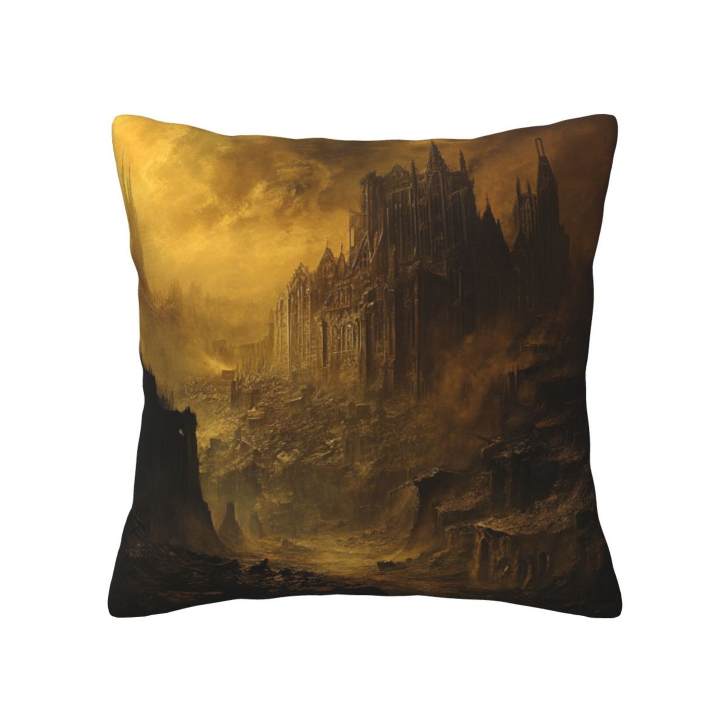 Set of 2 Gothic Fantasy Dark Castle Art Pillow Covers – 18x18 Inches Mysterious Throw Cushion Covers for Sofa or Bed (No Inserts)