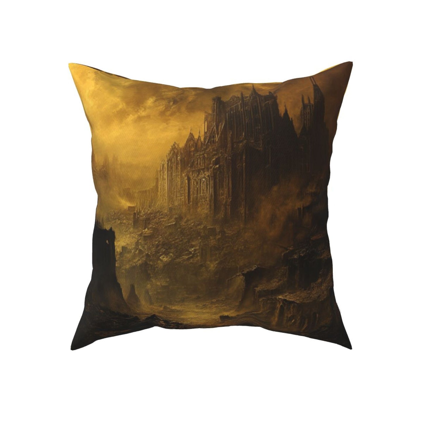 Set of 2 Gothic Fantasy Dark Castle Art Pillow Covers – 18x18 Inches Mysterious Throw Cushion Covers for Sofa or Bed (No Inserts)