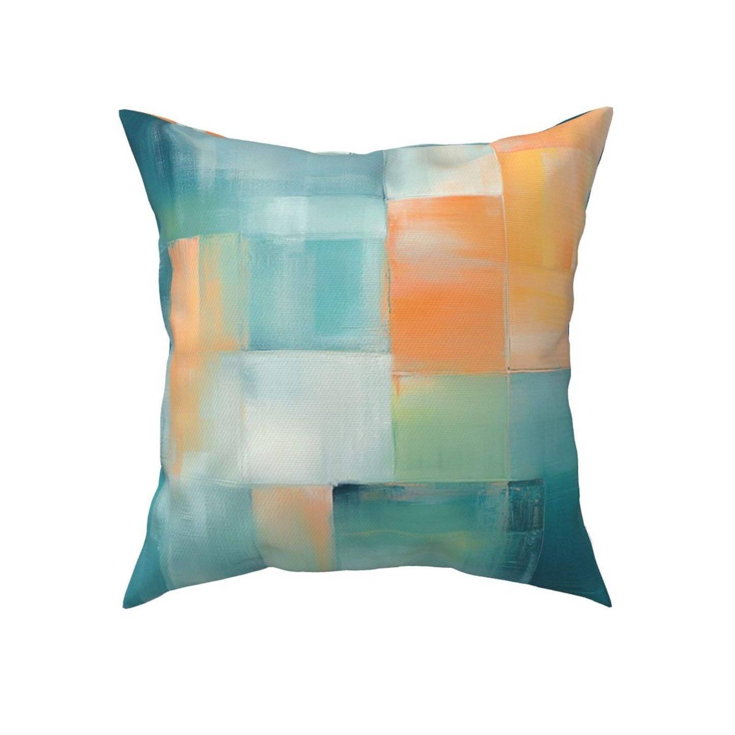 2-Pack 18x18 Inch Abstract Art Throw Pillow Covers | Modern Gradient Block Pattern Cushion Cases | Decorative Pillowcases for Sofa, Bedroom, Living Room